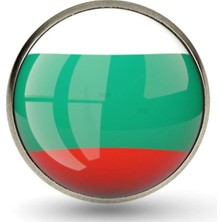 Tamgacrafts Bulgaristan (Bulgaria) Bayrak Rozeti Paslanmaz Çelik Yuvarlak Yaka Pin