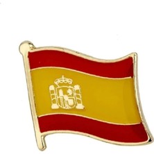 Tamgacrafts Ispanya (Spain) Bayrak Rozeti Altın Metal Yaka Pin