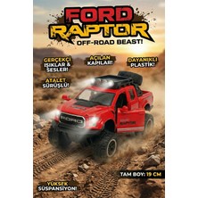 Craftivio Off-Road Ford Raptor Işıklı Sesli Kapıları Açılan Sürtmeli Oyuncak Araba Jeep (19 Cm)