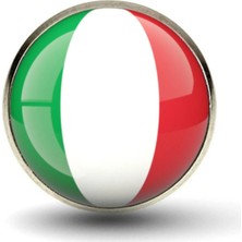 Tamgacrafts Italya (Italy) Bayrak Rozeti Paslanmaz Çelik Yuvarlak Yaka Pin