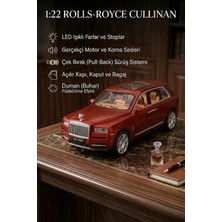 Craftivio 1:22 Ölçek Metal Diecast Rolls-Royce Cullinan Model Araba Işıklı Sesli Duman Atan Çek Bırak