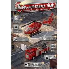 Craftivio Die-Cast Metal Itfaiye ve Kurtarma Helikopteri Seti - Geri Çek Bırak Hareketli Oyuncaklar
