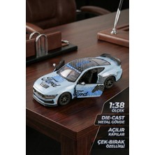 Craftivio Kinsmart 2024 Ford Mustang Dark Horse 1:38 Çek Bırak Metal Model Araba Gri - Özel Livery Seri