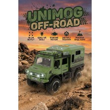 Craftivio Işıklı ve Sesli Unimog Tarzı Off-Road Karavan Jeep - 18 cm Sürtmeli Safari Kamp Aracı
