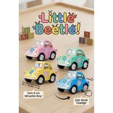 Craftivio Little Beetle Çek Bırak Minyatür Vosvos Oyuncak Araba - 5 cm Pastel Renk Kaplumbağa Araba