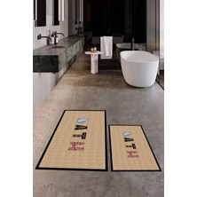PremiumPort Renkli ve Yıkanabilir Ikili Banyo Paspası, Kaymaz ve Şık Tasarım