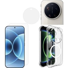 Nanospace Mi 17 Ultra Ile Uyumlu 3lü Set Nano Ekran Koruyucu Temperli Lens Koruyucu ve Magsafe Kılıf