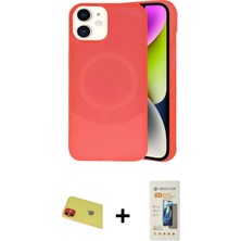 Marsilyan™- iPhone 11 Kılıf Ufuk Serisi - Siyah 6d Mat Seramik Hayalet Nano Ekran Koruyucu + Kırmızı Rainbow Kamera Lens Koruma Cam