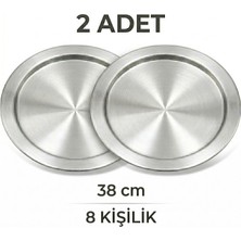 Tiesa Home Alüminyum 2 Adet 8 Kişilik 38CM Kadayıf Künefe Tatlı Pişirme Tepsisi Tabağı