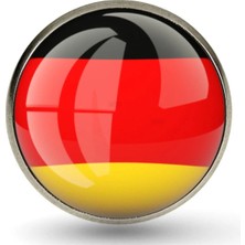 Tamgacrafts Almanya (Germany) Bayrak Rozeti Paslanmaz Çelik Yuvarlak Yaka Pin