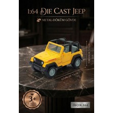 Craftivio 1:64 Ölçek Metal Döküm Sarı Jeep Oyuncak Araba - Off-Road Arazi Aracı Die-Cast Model