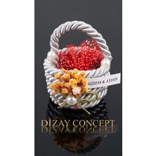 Dizay Concept Halat Örgü İçi Kına Dolu Çiçekli Kına Sepeti - Dızay -4