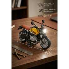 Craftivio 1:12 Ölçek Metal Alaşım Çek Bırak Sesli ve Işıklı Model Motosiklet - 14 cm