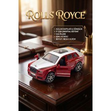 Craftivio Rolls Royce Tarzı Lüks Makam Aracı Kırmızı - Sesli Işıklı Kapıları Açılan Sürtmeli Oyuncak Araba
