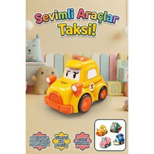 Craftivio Eğitici Sürtmeli Oyuncak Taksi - Yukarı Aşağı Sallanan Hareketli Güvenli Bebek ve Çocuk Arabası