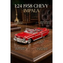 Craftivio 1:24 1958 Chevy Impala Metal Lisanslı Model Araba - Kırmızı Koleksiyonluk