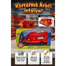 Craftivio Vardem Metal Itfaiye Kurtarma Vanı - 17CM, Çek Bırak, Açılır Kapılı Die-Cast Model Oyuncak Araba