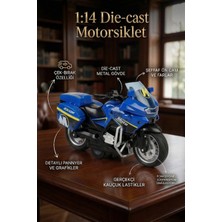 Craftivio 1:14 Ölçek Die-Cast Metal Çek Bırak Oyuncak Motosiklet