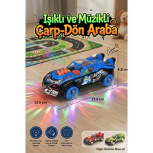 Craftivio Işıklı ve Müzikli Şeffaf Dişli Oyuncak Araba 360 Derece Dönen Çarp Dön Hareketli Araba Mavi