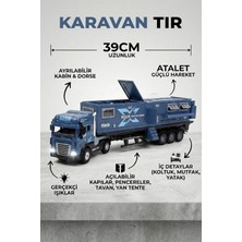 Craftivio Oyuncak Tır ve Karavan Seti - 39CM Büyük Boy Metal Kupa Işıklı Sesli Çek Bırak Oyuncak Araba