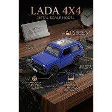Craftivio Lada Niva 4x4 Metal Çek Bırak Oyuncak Araba Açılabilir Kapılı Diecast Model Araç 12 cm