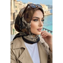 İmaj Butik Siyah Desenli Soft Eşarp