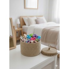 Özgürce El Yapımı Jüt Sepet, Çok Amaçlı Dekoratif ve Organizer 30X20CM