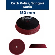 Leo Premium Konik Cırtlı Polisaj Süngeri 150 x 125 x 25 mm (Ortası Delik)