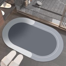 PremiumPort Iki Adet Oval Su Emici Banyo Lavabo Tuvalet Paspası 38X58 cm