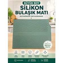 Evolis Kitchen Mint Yeşili Bulaşık Matı Büyük Boy 44 x 33 cm Silikon Bulaşık Kurutma Matı Bulaşıklık Bulaşık Altlığı