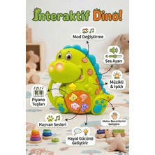 Craftivio Vardem Eğitici Interaktif Müzikli ve Işıklı Dinozor Bebek Oyuncağı Hayvan Sesli Piyano