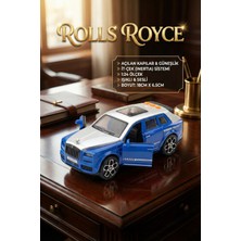 Craftivio Rolls Royce Tarzı Lüks Makam Aracı Mavi - Sesli Işıklı Kapıları Açılan Sürtmeli Oyuncak Araba