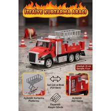 Craftivio Itfaiye Aracı Oyuncak, Makaslı Lift Kurtarma Platformu, Alaşım Gövde, Geri Çek Bırak