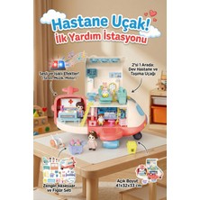 Craftivio Eğitici Sesli ve Işıklı Dev Hastane Uçağı - Aksesuarlı 2'si 1 Arada Ilk Yardım Doktor Oyun Seti