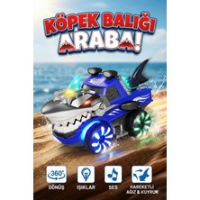 Craftivio Işıklı Sesli Hareketli Köpek Balığı Canavar Kamyon - 360 Derece Dönen Oyuncak Araba