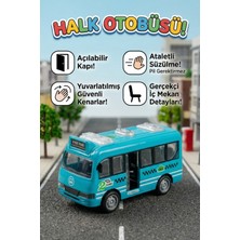 Craftivio Oyuncak Otobüs Kapıları Açılabilen Sürtmeli Pilsiz Güvenli Minibüs Araba