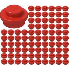 LEGO Yedek Parçalar: Plate Round: 100 Adet 1x1 Plate Round Parts Red- Kırmızı 4073