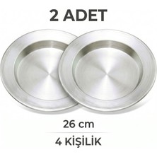 Tiesa Home Alüminyum 2 Adet 4 Kişilik 26CM Kadayıf Künefe Tatlı Pişirme Tepsisi Tabağı