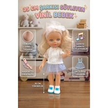 Craftivio Dilayda Baby Şarkı Söyleyen Hareketli Eklemli Gerçekçi Vinil Et Bebek 35 cm