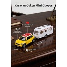 Craftivio Mini Cooper Karavanlı Oyuncak Araba Seti - Türk Bayraklı Çek Bırak Metal Model Araba