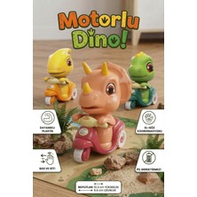 Craftivio Bas-Git Sürtmeli Dinozor Motosiklet Oyuncak - Eğitici ve Eğlenceli Dino Figürlü Araba (Pilsiz)