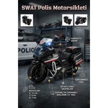 Craftivio Swat Polis Motorsikleti Sürtünmeli Hareketli Gidonlu Oyuncak Motor