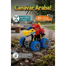 Craftivio Köpek Balığı Temalı Canavar Araba Seti - 360 Derece Takla Atan Atalet Motorlu Monster Truck Oyuncak