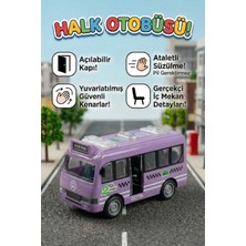 Craftivio Oyuncak Otobüs Kapıları Açılabilen Sürtmeli Pilsiz Güvenli Minibüs Araba