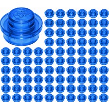 LEGO Yedek Parçalar: Plate Round: 100 Adet 1x1 Plate Round Parts Şeffaf Koyu Mavi - Trans Dark Blue 4073