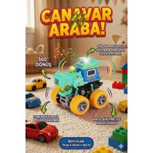 Craftivio Işıklı ve Sesli Dinozor Canavar Kamyon - 360° Dönen Sürtmeli Akrobasi Arabası - Oyuncak Araba
