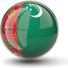 Tamgacrafts Türkmenistan (Turkmenistan) Bayrak Rozeti Paslanmaz Çelik Yuvarlak Yaka Pin