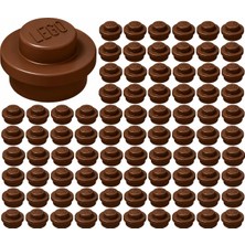 LEGO Yedek Parçalar: Plate Round: 100 Adet 1x1 Plate Round Parts Kahverengi - Reddish Brown 4073