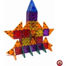 Giffy 36 Parça Manyetik Yapı Blok Seti I Oyuncak Eğitici Öğretici Aktivite Oyuncağı Renkli Karo Üçgen 3 Boyutlu