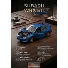 Craftivio Motormax Subaru Impreza Wrx Stı 1:24 Ölçek Mavi Metal Model Araba - Açılır Kapı ve Kaput